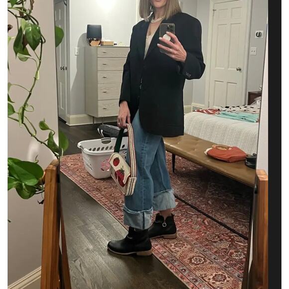 Paige Cuff Wide Leg Jeans Denim SIZE 31 Sasha Baggy Boyfriend High Rise $259 - Picture 6 of 14